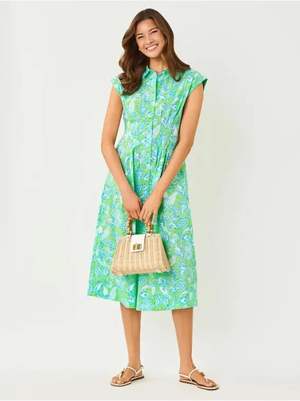 Lilly Pulitzer Tonya Midi Shirtdress - Day Dream Blue Throw Me A Line NWT Size 2